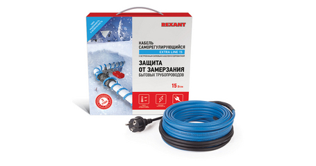 Греющий саморегулир. кабель на трубу 15MSR-PB 8M (8м/120Вт) (комплект) REXANT