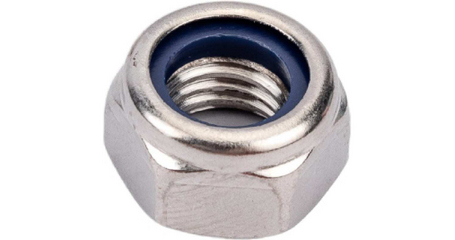 Гайка М5 со стопорным кольцом, нерж.сталь (А2), DIN 985 (1000 шт в уп.)