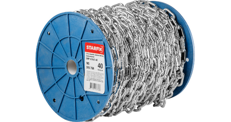 Цепь сварная короткозвенная, оцинк. М5 DIN 766 (бухта 40 м) STARFIX