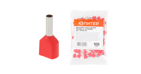 Наконечник-гильза двойной НШвИ(2) 1,5-8 (TE1508) (100 шт) Юпитер