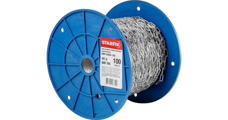 Цепь сварная короткозвенная, оцинк. М1,5 DIN 766 (бухта 100 м) STARFIX