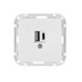 Розетка с двумя USB-разъемами (узел, скрытая) белая, Astrum BYLECTRICA