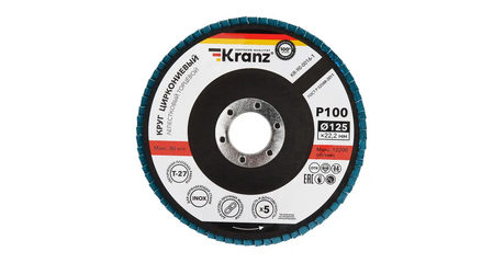 Круг лепестковый 125х22,2мм P100 циркониевый плоск. INOX KRANZ