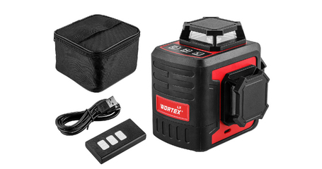 Нивелир лазерный линейный WORTEX LX LL 0330-2 (3х360°, до 25 м, +/- 0.3 мм/м, зеленый)