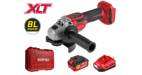Аккум. углошлифмашина WORTEX CAG 1812-2 SE в чем. XLT SET БЕСЩЕТ., 18 В, 125 мм, 3000-8500 об/мин