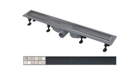 Водоотводящий желоб c перфорированной решеткой TILE-750, Alcaplast