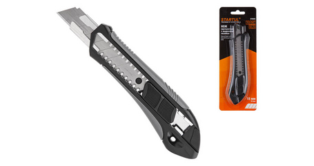 Нож пистолетный с выдвижным лезвием 18мм BLACK LINE STARTUL (ST0925)