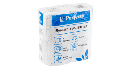 Бумага туалетная, 4 рулона, PERFECTO LINEA