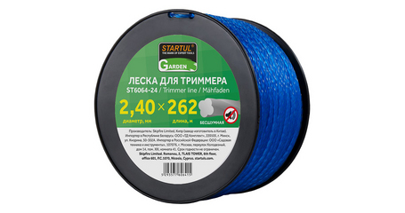 Леска ф 2.4 мм х 262 м бесшумная STARTUL GARDEN