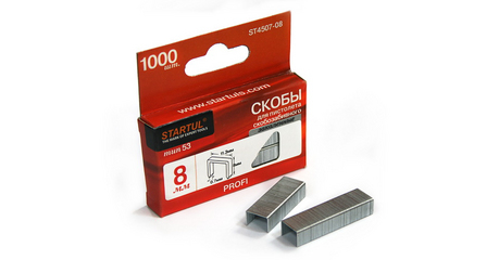 Скобы закалённ. 12мм тип 53 (1000шт) STARTUL PROFI (ST4507-12)