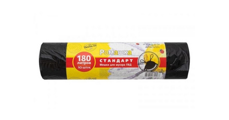 Мешки для мусора с завязками, 180 л, 10 шт, 