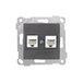 Розетка компьютерная 2xRJ45 (Cat6, скрытая, без рамки) дымчатая, RITA, MUTLUSAN
