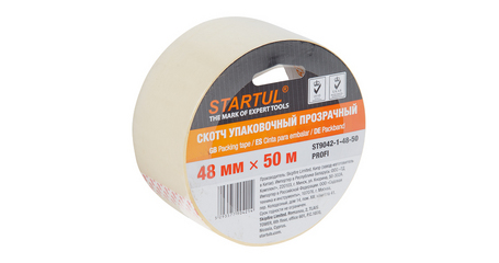 Скотч упаковочный прозрачный 48ммх50м STARTUL PROFI (ST9042-1-48-50)