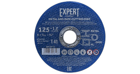 Круг отрезной 125х1.2x22.2 мм для металла и нерж. стали EXPERT STARTUL