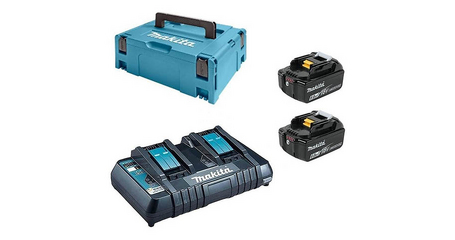 Комплект аккумулятор LXT 18.0 В BL1860B 2 шт. + зарядное устройство DC18RD + кейс MAKPAC тип 3