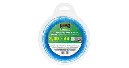 Леска ф 2.4 мм х 44 м бесшумная STARTUL GARDEN