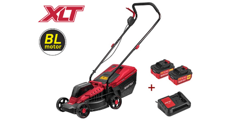 Газонокосилка аккумуляторная WORTEX CLM 3336 ALL1 XLT SET БЕСЩЁТ.ДВИГ., 18В+18В, 2акб, 4Ач, шир.3