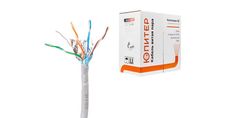 Кабель витая пара F/UTP Cat5E 4х2х24AWG (0.51мм) 305м, медь, внутр. (ПВХ) Юпитер