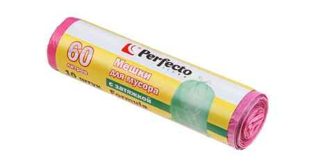 Мешки для мусора Formula с затяжкой, 60 л, 10 шт., PERFECTO LINEA
