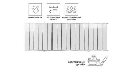 Экран под ванну 1,5 м, серебряная (10), PERFECTO LINEA