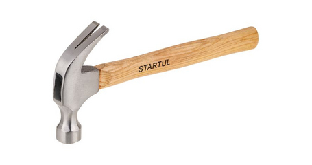 Молоток-гвоздодер 560г с дер.рукояткой STARTUL MASTER (ST2002)