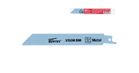 Пилка сабельная по металлу S150M (1 шт.) WORTEX высококачественная быстрорежущая сталь, 150 мм длина