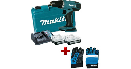 Аккум. дрель-шуруповерт MAKITA DF 347 DWE в чем. + АКЦИЯ (перчатки L Makita)