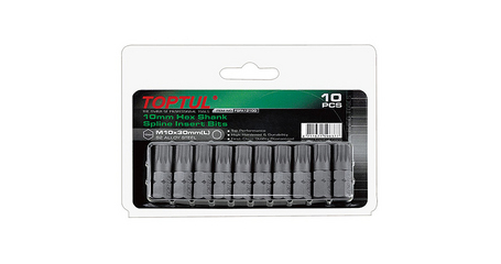 Насадка SPLINE M12 30mm 10шт блистер TOPTUL
