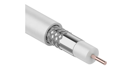 Кабель RG-6U (75 Ом), CCS/Al/Al 32 % (бухта 100 м) белый PROconnect LIGHT