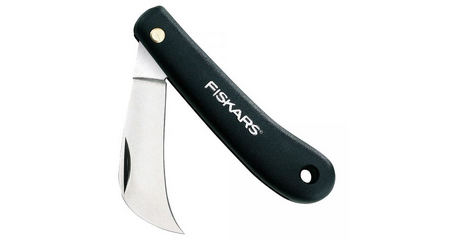 Нож садовый изогнутый для прививок FISKARS