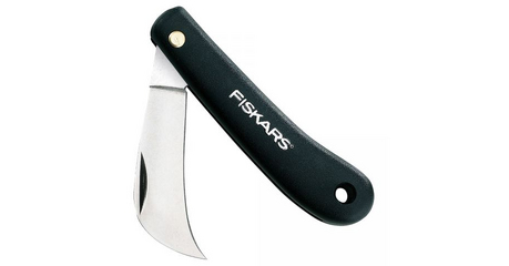 Нож садовый изогнутый для прививок FISKARS