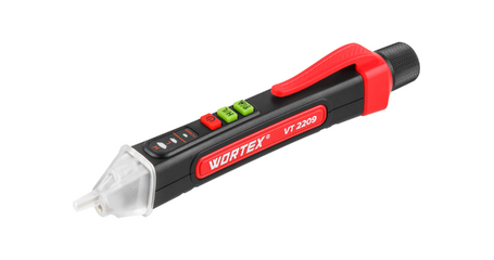 Бесконтактный индикатор напряжения WORTEX VT 2209 12-1000 В, световая и звуковая индикация