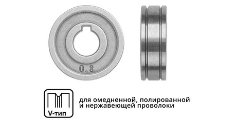 Ролик подающий ф 30/10 мм, шир. 10 мм, проволока ф 0,8-1,0 мм (V-тип)