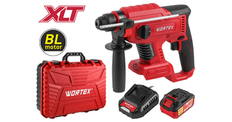 Аккум. перфоратор WORTEX CRH 1820-2 в чем. ALL1 XLT SET БЕСЩЕТ., 18 В, 2.2 Дж, 20 мм, 1х4 А*ч