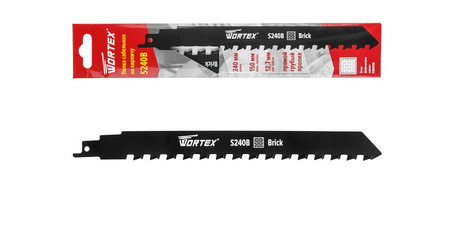 Пилка сабельная по кирпичу S 240B (1 шт.) WORTEX Биметалл YG8/HM, 240 мм длина