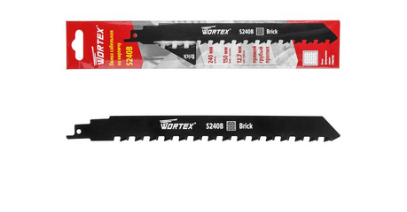 Пилка сабельная по кирпичу S 240B (1 шт.) WORTEX Биметалл YG8/HM, 240 мм длина
