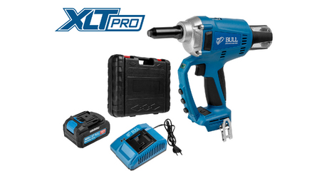 Аккум. заклепочный пистолет BULL CRG 1018 в чем. XLTpro, БЕСЩЕТ., 25 мм, 10000 Н, 1х4 А*ч