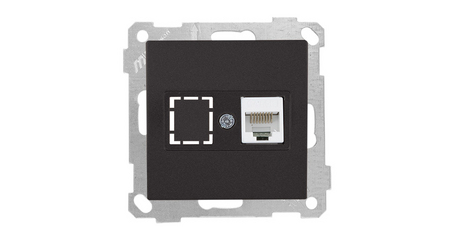 Розетка компьютерная 1xRJ45 (Cat5e, скрытая, без рамки) черная, DARIA, MUTLUSAN