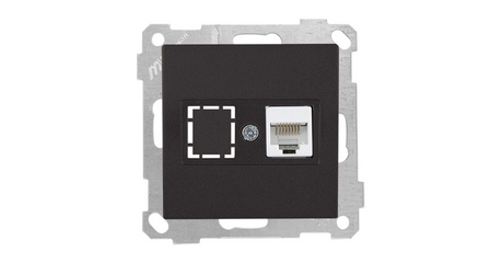 Розетка компьютерная 1xRJ45 (Cat5e, скрытая, без рамки) черная, DARIA, MUTLUSAN