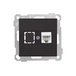 Розетка компьютерная 1xRJ45 (Cat5e, скрытая, без рамки) черная, DARIA, MUTLUSAN