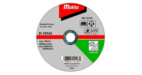 Круг отрезной 230х3.0x22.2 ммдля кирпича/камня плоский С30S, MAKITA (1 шт.)