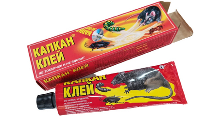 Клей от крупных грызунов и насекомых КАПКАН (туба 135 г)