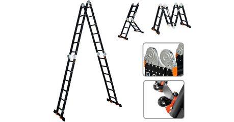 Лестница алюм. многофункц.4х6 ступ.(стрем.-332см,лестн.-690см) 17,0кг BLACK LINE STARTUL (ST9930-06)