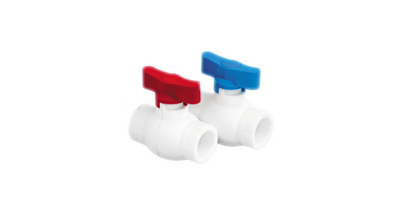 Кран шар. ручка-бабочка ПП 20 синяя РТП