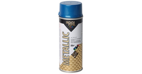 Лак на акриловой основе синий INRAL METALLIC SPRAY 400мл
