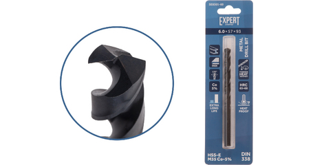 Сверло по металлу ц/х 6.0х57х93 мм HSS-Co Black EXPERT STARTUL