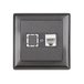 Розетка компьютерная 1xRJ45 (Cat5e, скрытая, с рамкой) дымчатый, DARIA, MUTLUSAN