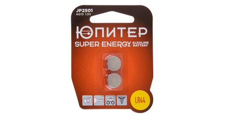 Батарейка AG13 LR44 1,5V alkaline 2шт. ЮПИТЕР