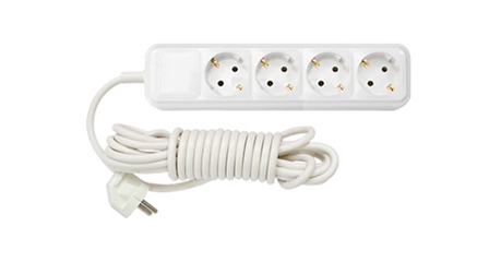Удлинитель бытовой 5м (4 роз., 3.7кВт, с/з, ПВС 3х1,5) BYLECTRICA