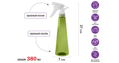 Опрыскиватель ручной 0,38л с пульверизатором, PERFECTO LINEA
